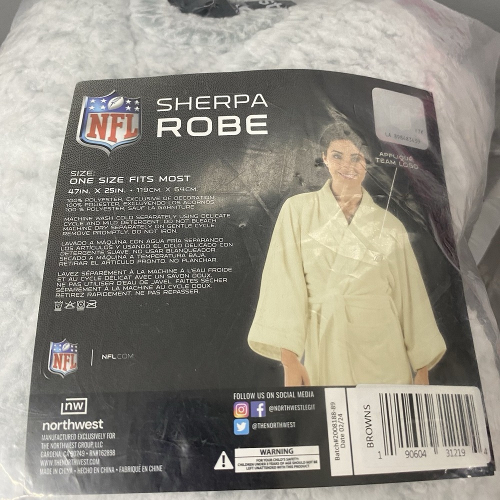 Northwest Cleveland Browns NFL- 2 Robes Matching Women & Men's Soft Sherpa